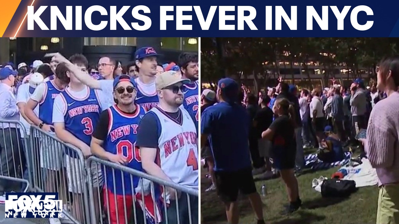 Video thumbnail for Knicks fever grips NYC as Game 3 plays out