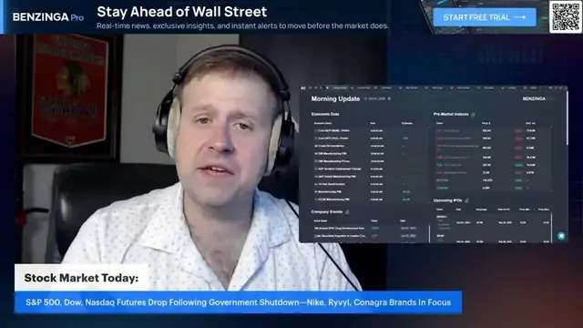 'Video thumbnail for Stock Market Today: S&P 500, Dow, Nasdaq Futures Drop Following Government Shutdown—Nike Earnings In Focus'