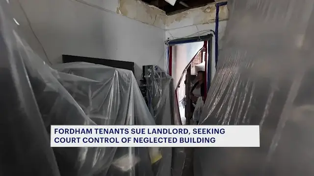Video thumbnail for Fordham tenants sue landlord, seek court control of neglected apartment building