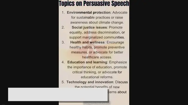 Video thumbnail for Topics on Persuasive Speech, Persuasive Speech Policy