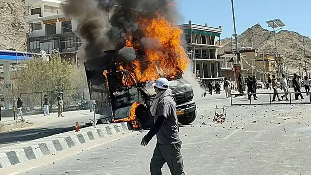 'Video thumbnail for Demonstrators killed in protests for statehood in India's Ladakh'