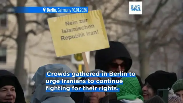 Video thumbnail for Demonstrations held in major European cities in solidarity with Iran protests