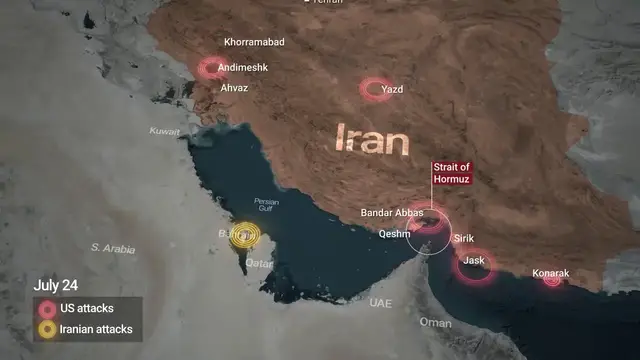 Video thumbnail for Iran: MOTION GRAPHIC - US military completes 13th consecutive night of strikes on Iran.