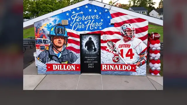 Video thumbnail for Jersey Proud: Fair Lawn high school unveils mural honoring fallen firefighter 