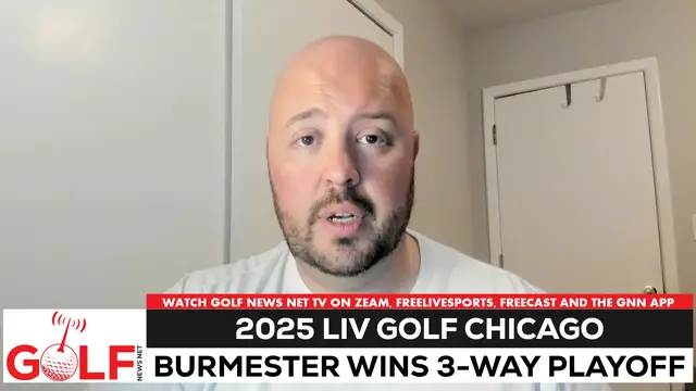 'Video thumbnail for Dean Burmester wins LIV Golf Chicago over Rahm, Ballester in playoff'