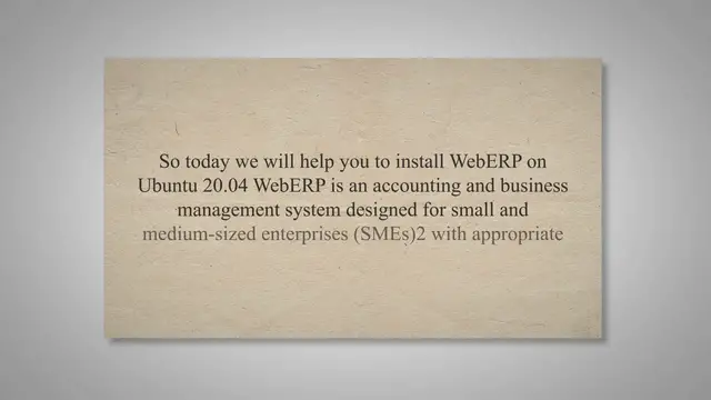 Video thumbnail for How to install WebERP on Ubuntu 20.04 - ImagineLinux