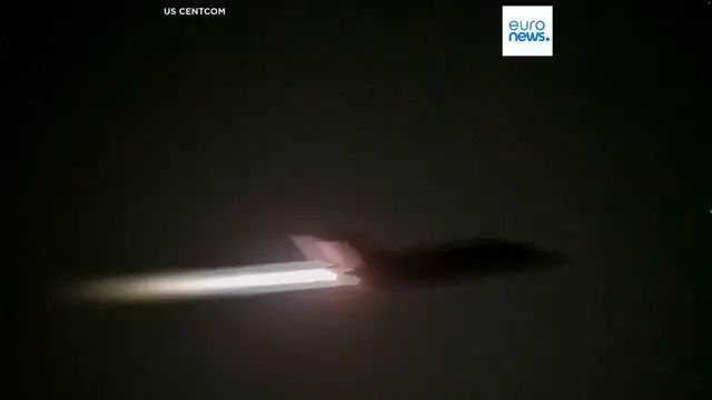Video thumbnail for Tanker attacked in Strait of Hormuz as US strikes Iran for tenth consecutive night