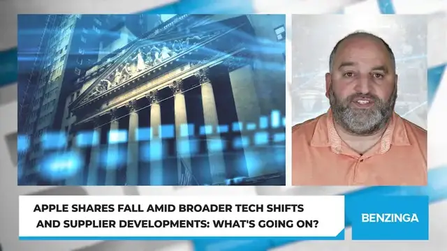 Video thumbnail for Apple Shares Fall Amid Broader Tech Shifts And Supplier Developments: What's Going On?