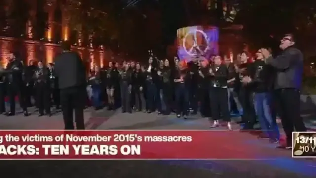 'Video thumbnail for Survivors' choir sings Rival Sons at 2015 Paris attacks commemoration ceremony'