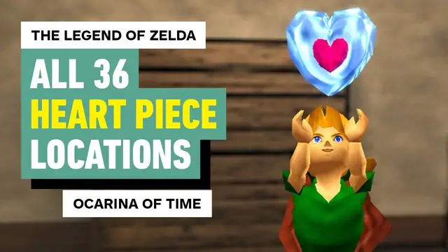 Video thumbnail for Zelda Ocarina of Time - All 36 Heart Piece Locations IN ORDER