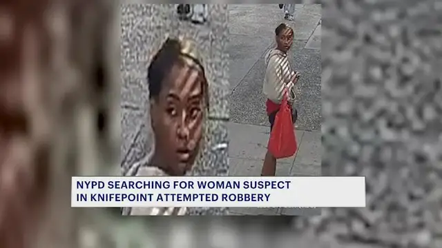 Video thumbnail for NYPD searches for woman suspected of attempted knifepoint robbery
