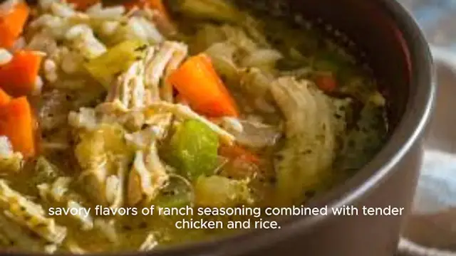Video thumbnail for Ranch Chicken And Rice Soup