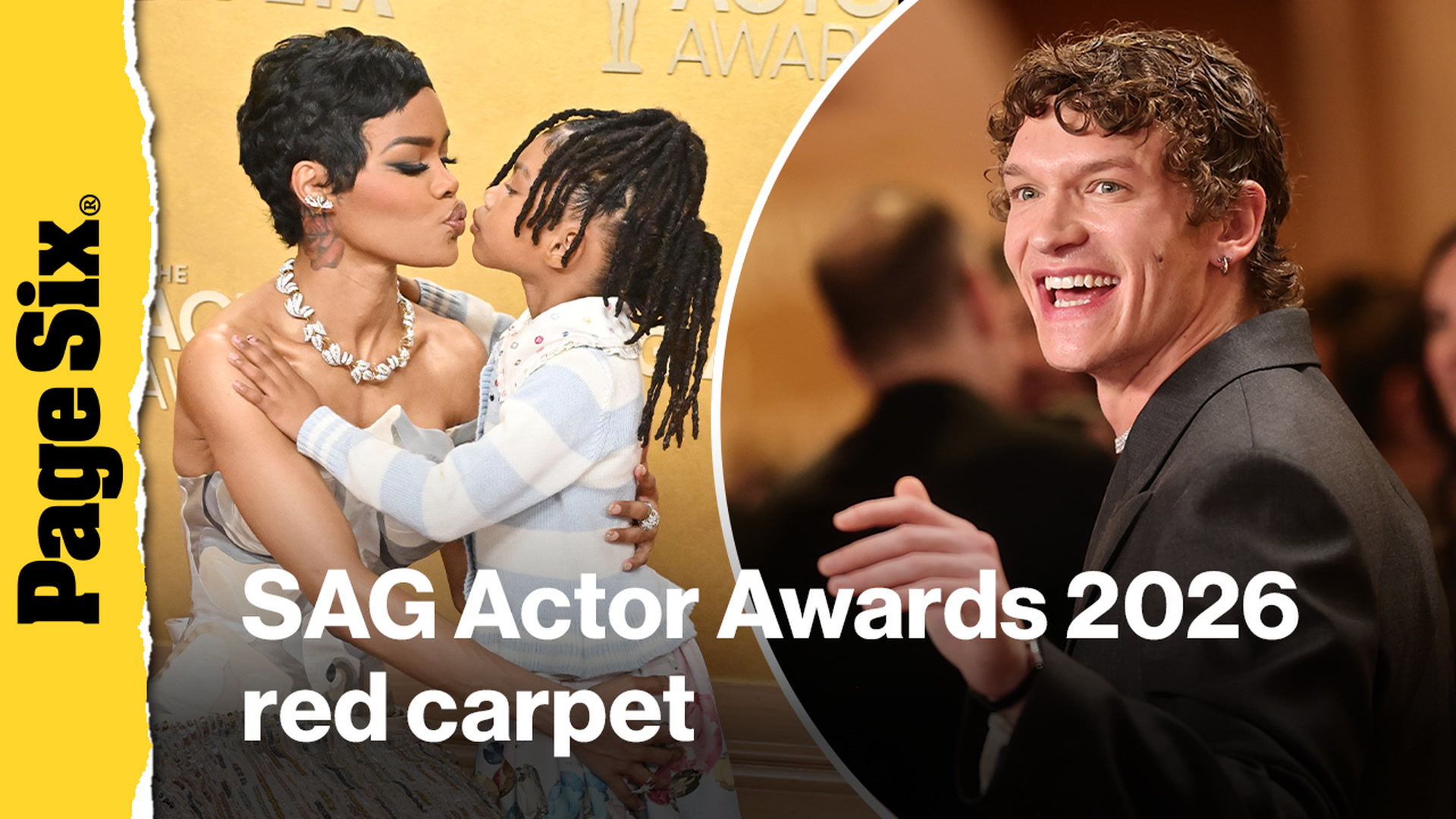 Video thumbnail for SAG Actor Awards 2026 red carpet: See all the celebrity looks