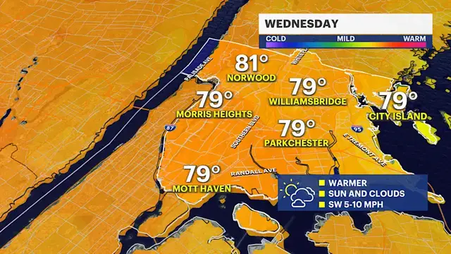 Video thumbnail for Milder midweek for the Bronx