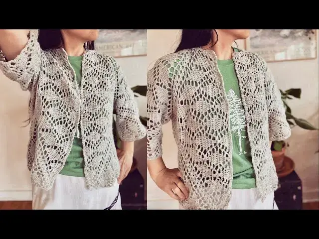 Video thumbnail for Crochet easy hexagon cardigan step by step tutorial #crochet #crochettutorial #crochetcardigan