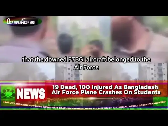 'Video thumbnail for 19 Dead, 100 Injured As Bangladesh Air Force Plane Crashes On Students'