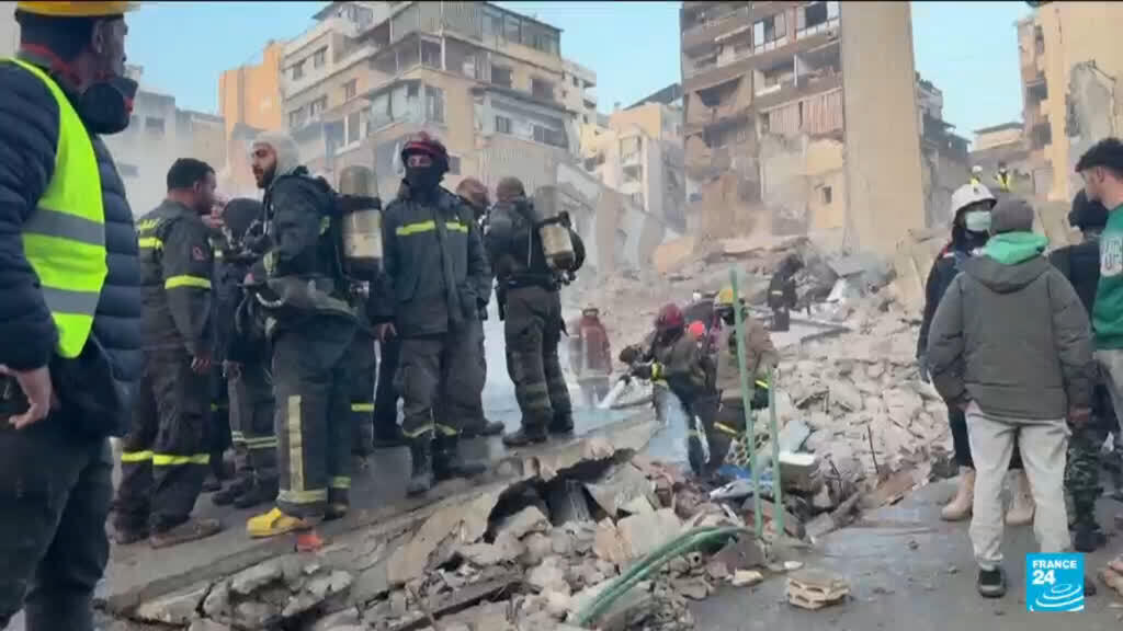 Video thumbnail for New Israeli strikes on central Beirut kill 12