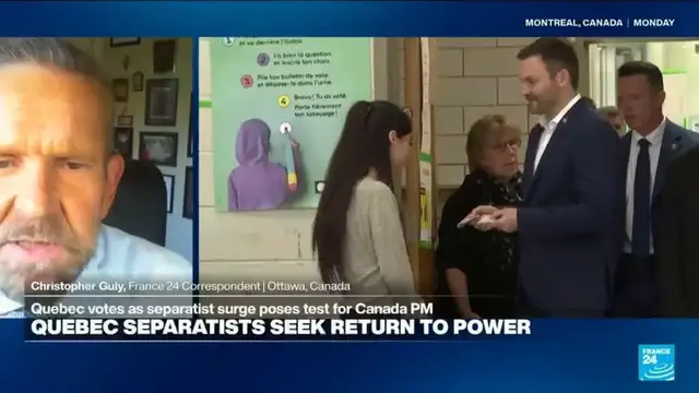 Video thumbnail for Quebec votes as separatist surge poses test for Canada PM
