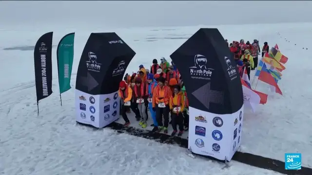 Video thumbnail for Extreme runners conquer North Pole Summer Marathon