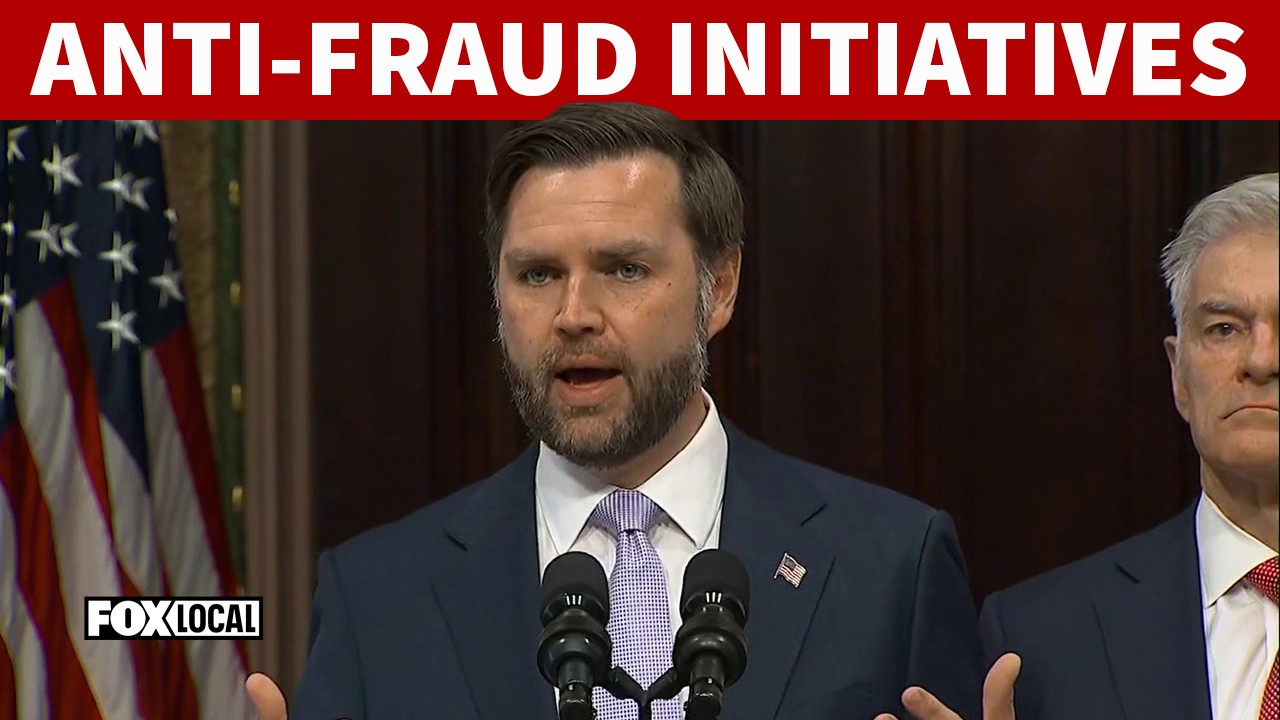 Video thumbnail for FULL: Vice Pres. Vance holds federal anti-fraud initiatives news conference