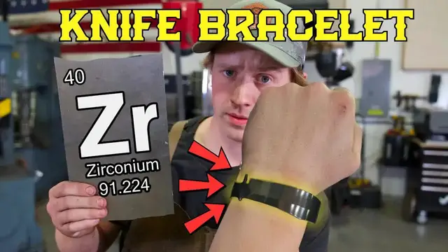 Video thumbnail for Will Stelter: crafting a knife bracelet from zirconium: metalworking & jewelry design