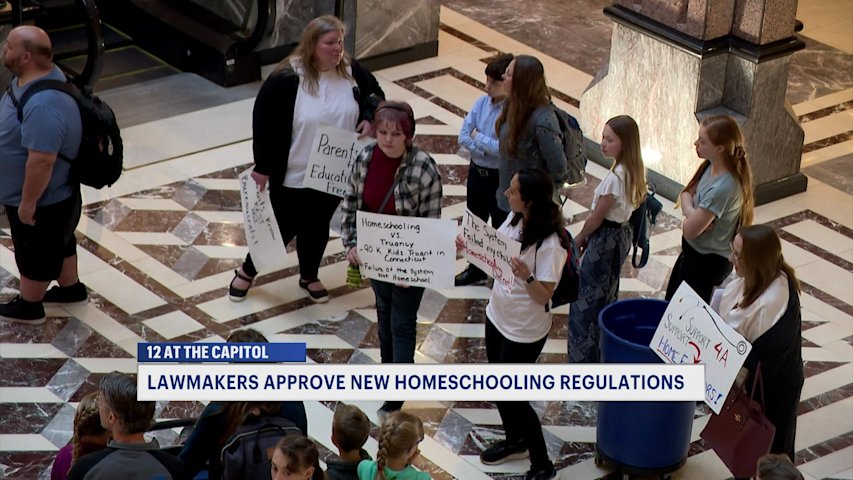 Video thumbnail for Connecticut lawmakers pass revised homeschooling regulations after late night vote