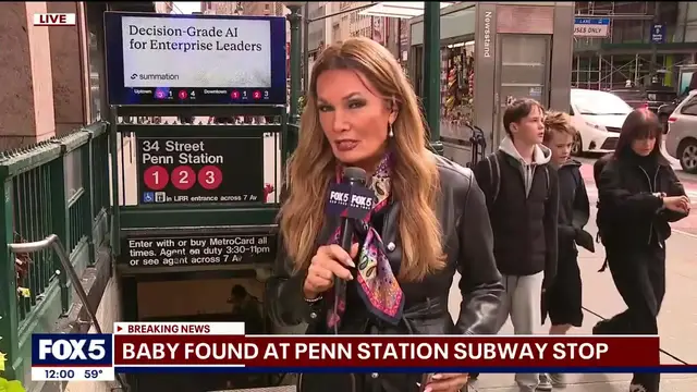 'Video thumbnail for Baby girl found with umbilical cord attached inside Penn Station'