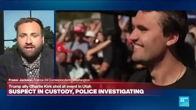 'Video thumbnail for Right-wing Trump ally Charlie Kirk shot at US university'