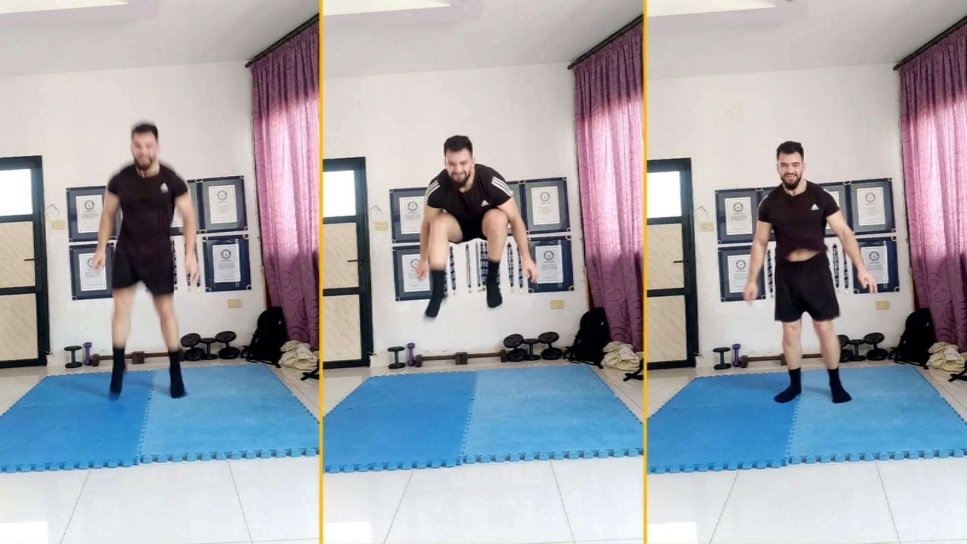 Video thumbnail for Most tuck jumps in one minute (male) - 90 by Mohammad Abdul Kader Feido