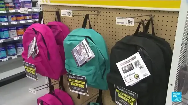 'Video thumbnail for US children return to school under threat of gun violence'