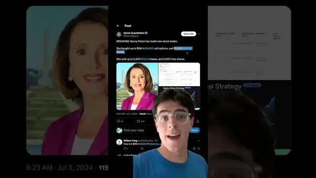 Video thumbnail for Nancy Pelosi Sells Tesla & Visa, Buys NVDA & Broadcom Calls