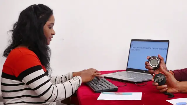 Video thumbnail for Typing 100 digits of Pi from memory