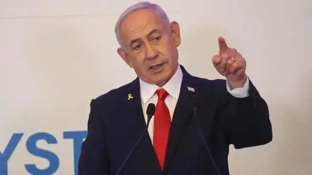 'Video thumbnail for Israel's Netanyahu to speak to international press for the first time since Gaza occupation decision'