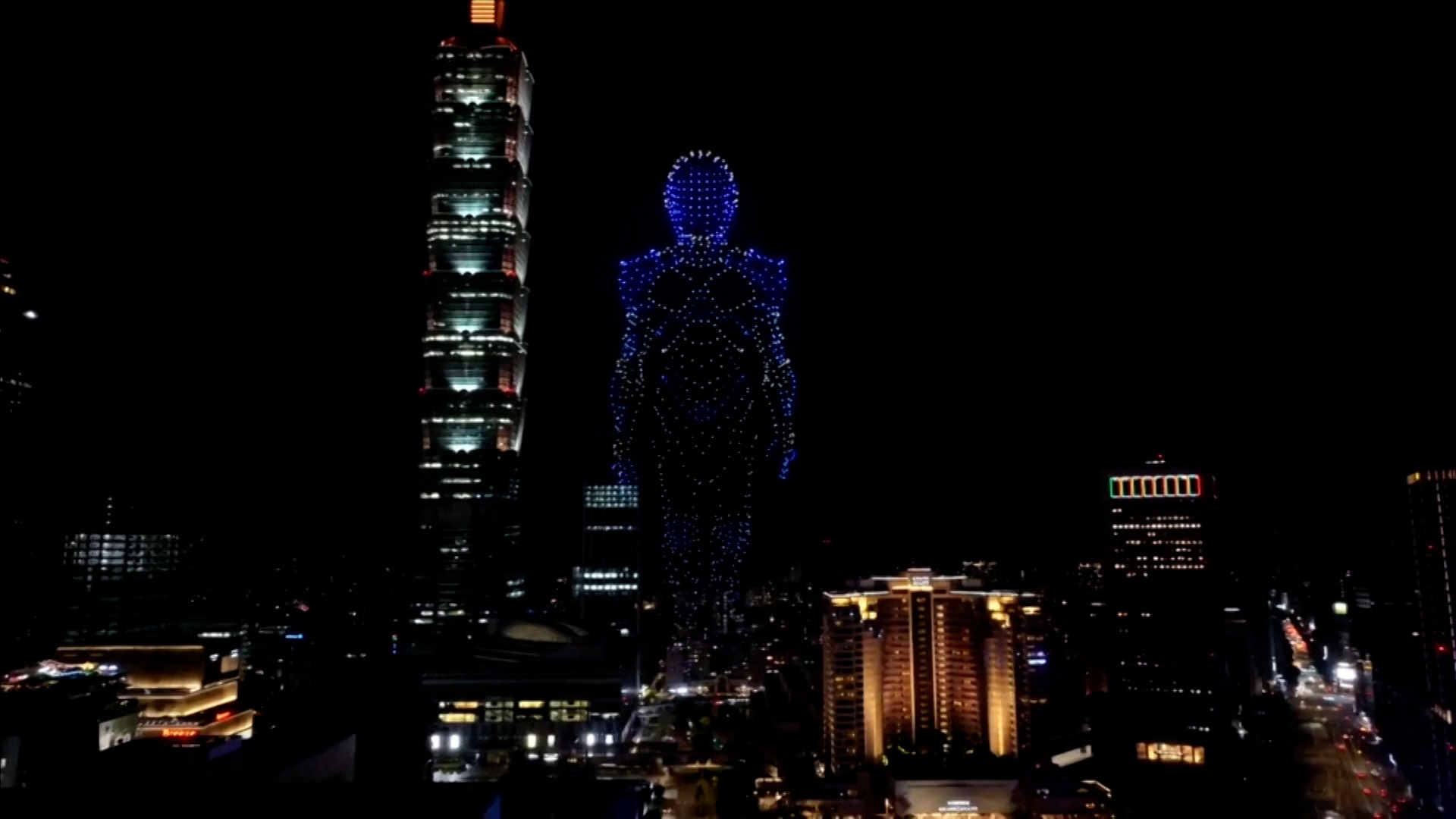 Video thumbnail for Drones light up Taipei’s night sky for Computex trade show