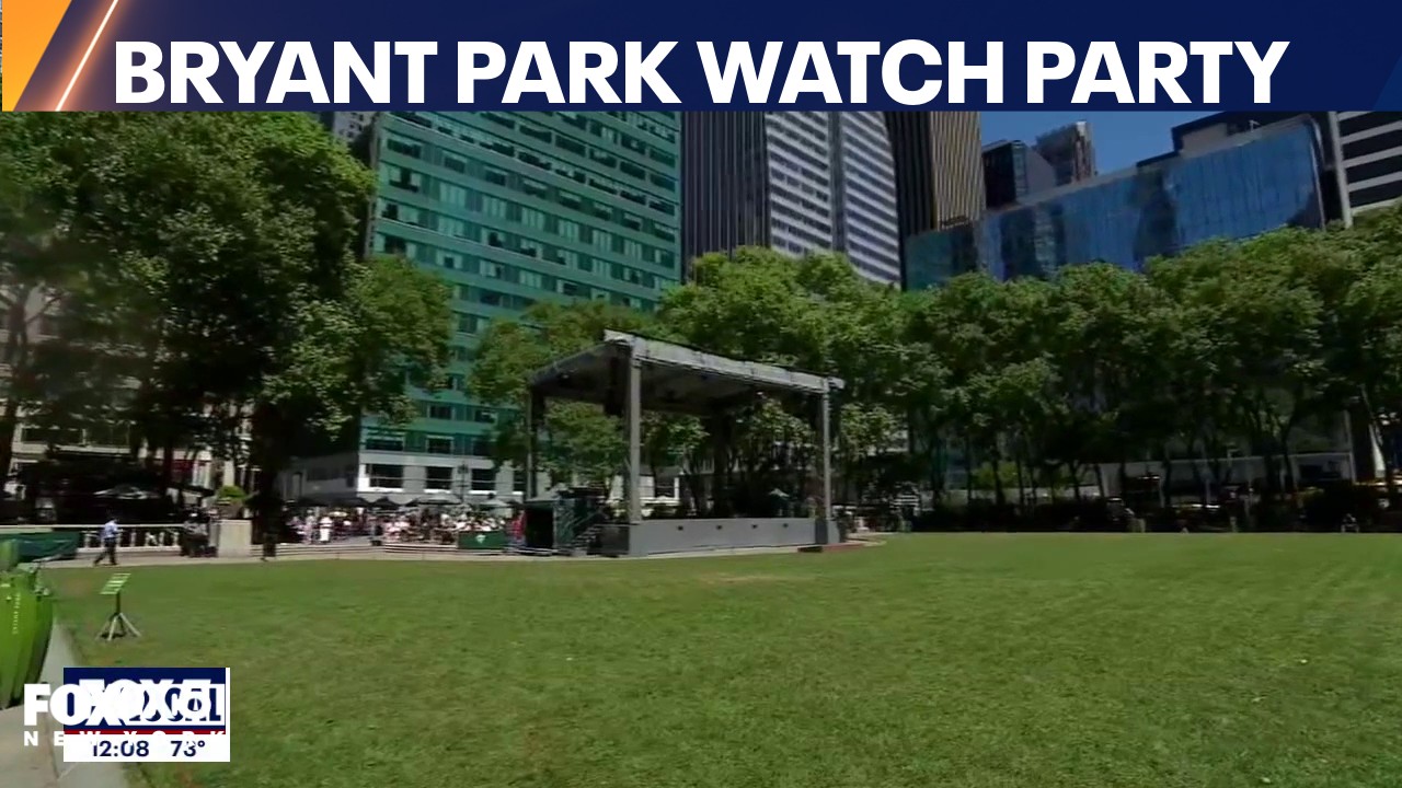 Video thumbnail for Knicks fans prepare for Game 3 watch party at Bryant Park