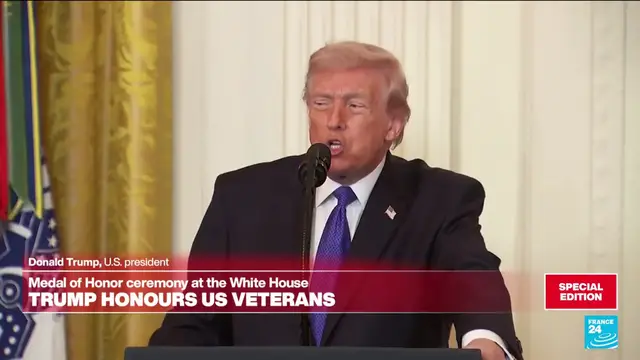Video thumbnail for Replay: Donald Trump addresses Iran strikes at Medal of Honor ceremony