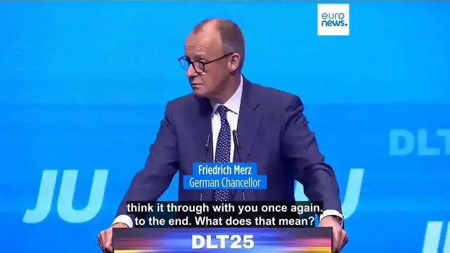 'Video thumbnail for The future of the world is being shaped in Europe, says German Chancellor Friedrich Merz'