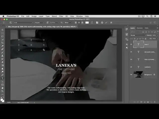 Video thumbnail for How to make changes to text in an image in photoshop 2022