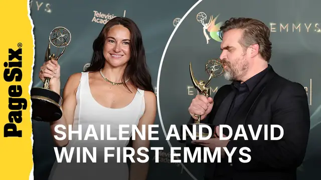 Video thumbnail for Shailene Woodley and David Harbour win first-ever Emmys