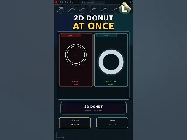 Video thumbnail for Draw a Donut in AutoCAD with DONUT #cadland #architecture #autocadblocks