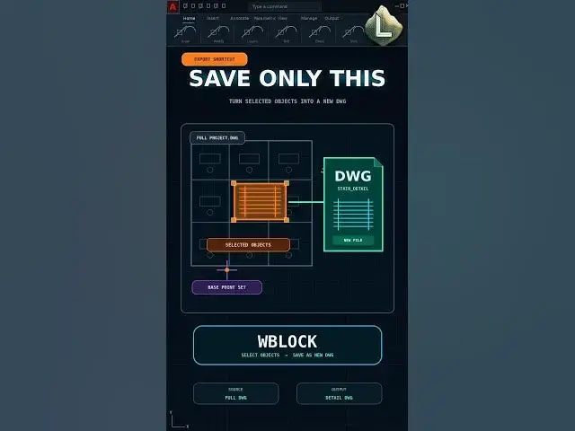 Video thumbnail for Save Selected AutoCAD Objects as a Separate DWG