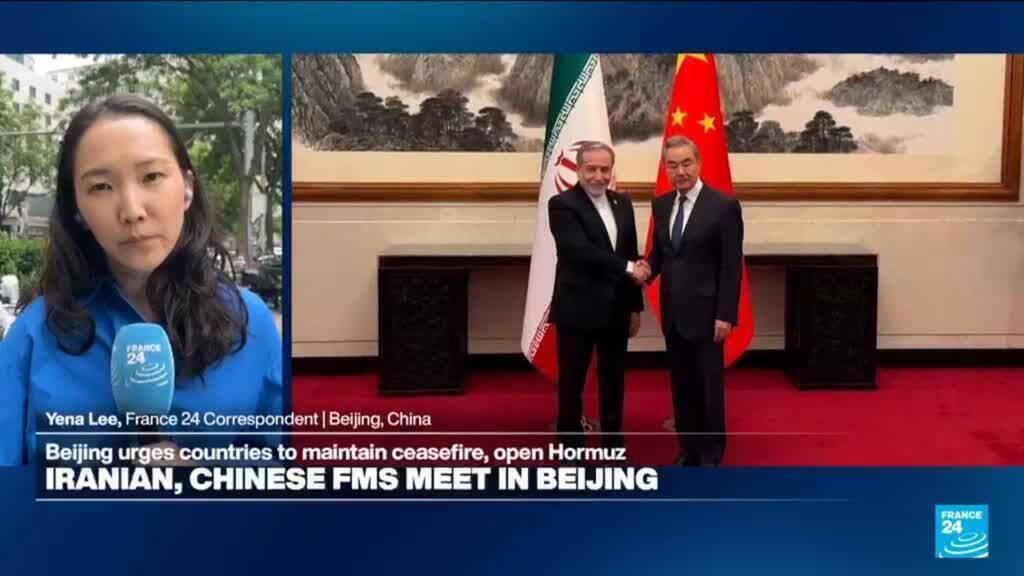 Video thumbnail for Iranian and Chinese FMS meet as Beijing urges countries to maintain ceasefire