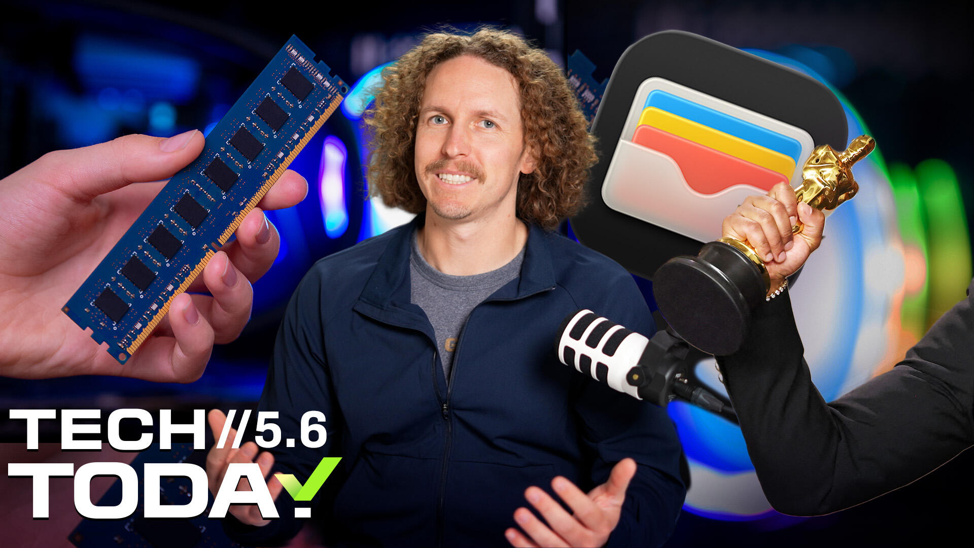 Video thumbnail for Latest on the Memory Shortage, New AI Rules for Oscars, and Custom Passes for iOS 27 | Tech Today