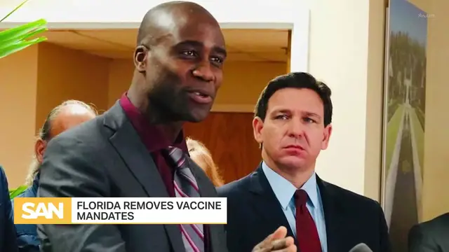 'Video thumbnail for Florida ends vaccine mandates, calling previous rules ‘disdain and slavery’'