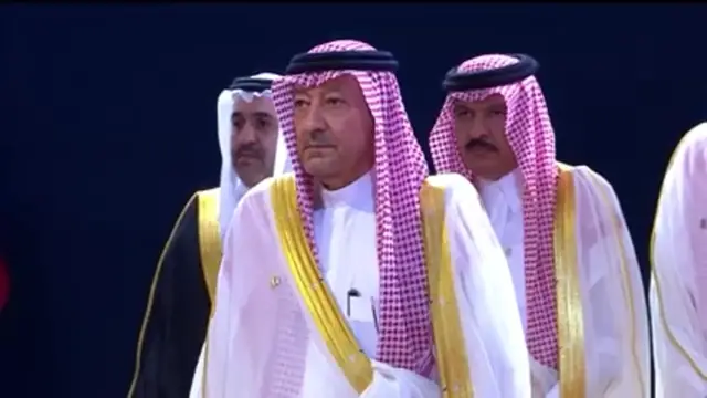 Video thumbnail for Saudi deputy foreign minister pays respects at Khamenei funeral