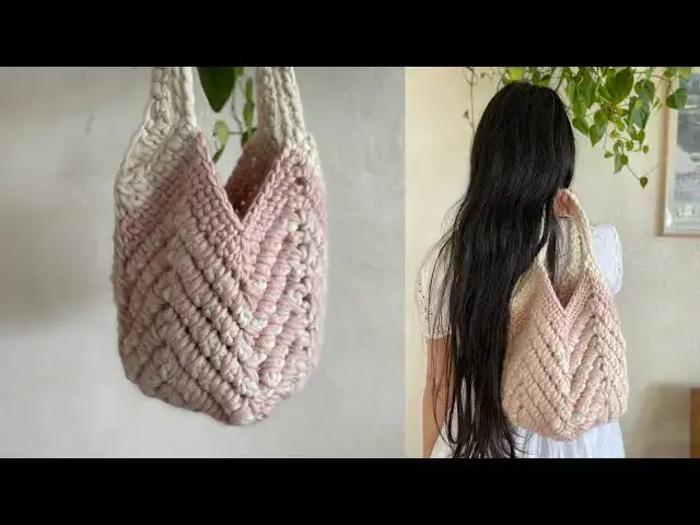 Video thumbnail for How to Crochet Tulip Handbag, Chevron Style Beginner Friendly  #crochet #crochetbag #crochetpattern