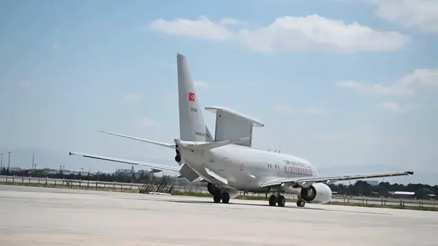 Video thumbnail for Türkiye: Turkish Air Force aircraft join NATO air, missile defense activity in Romania.