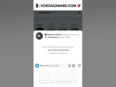 'Video thumbnail for AQABABE EXCLUSIVE : Stephanie Clerbois partage une note Insta pour ceux qu’elle suit en retour ! 👀'