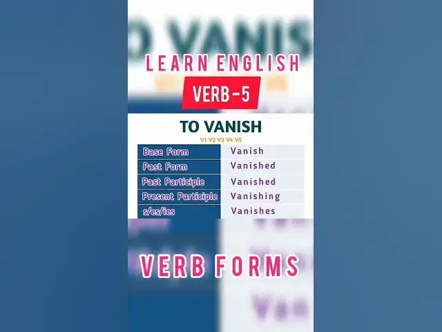 Video thumbnail for Vibrate, Vanish, Value  Verb Forms V1 V2 V3 V4 V5 #verbforms