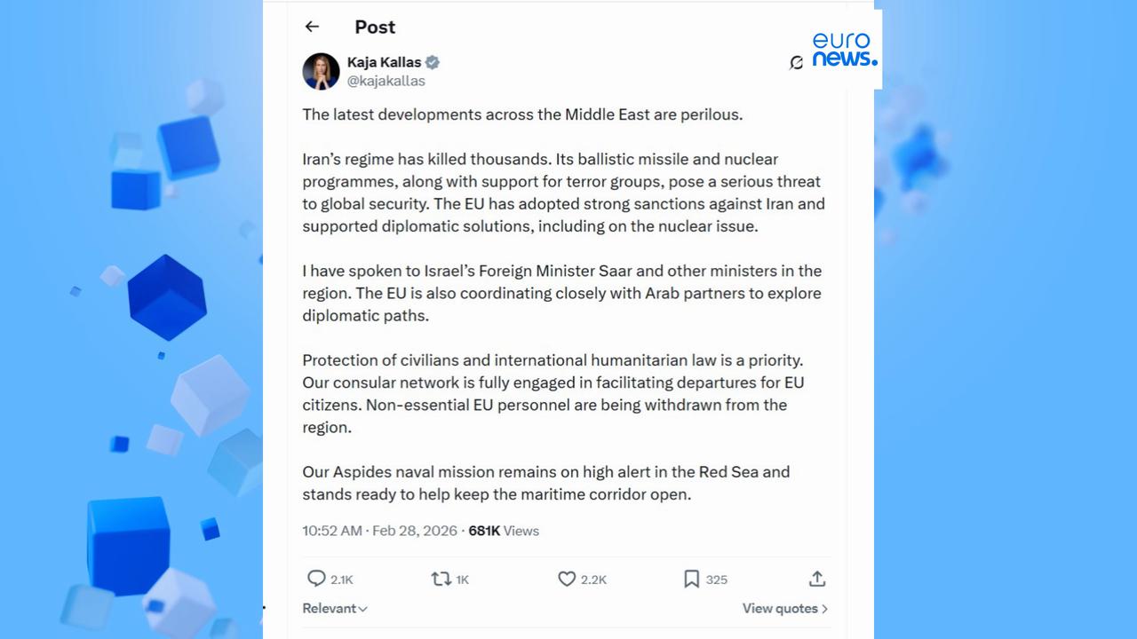 Video thumbnail for Europe reacts to US and Israeli attack on Iran as military operation spills into wider region